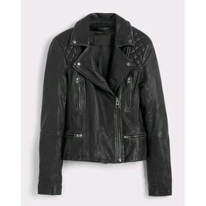 AllSaints Cargo Distressed Leather Biker Jacket